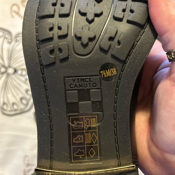 Vince Camuto Black Studded Heeled Boots - Picture 3 of 11